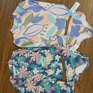 Girls 5t 2 pc. swimsuits---2 complete suits